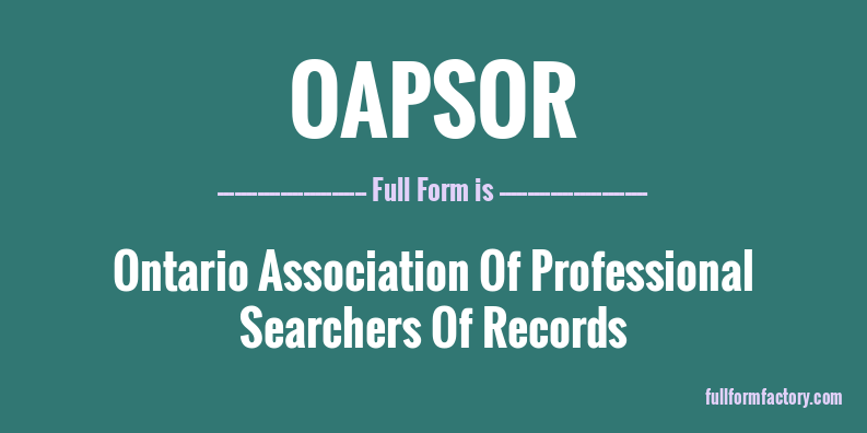 oapsor-full-form