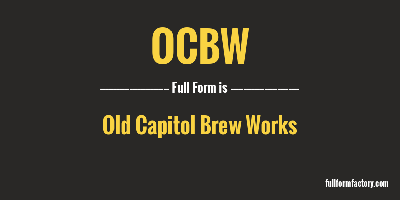 ocbw-full-form