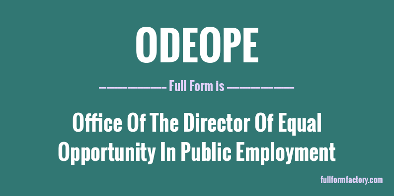 odeope-full-form