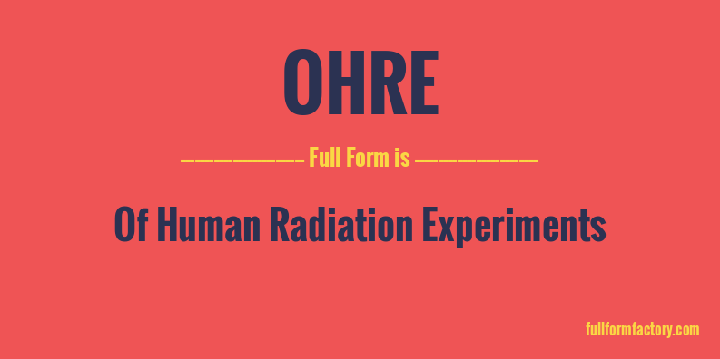 ohre-full-form