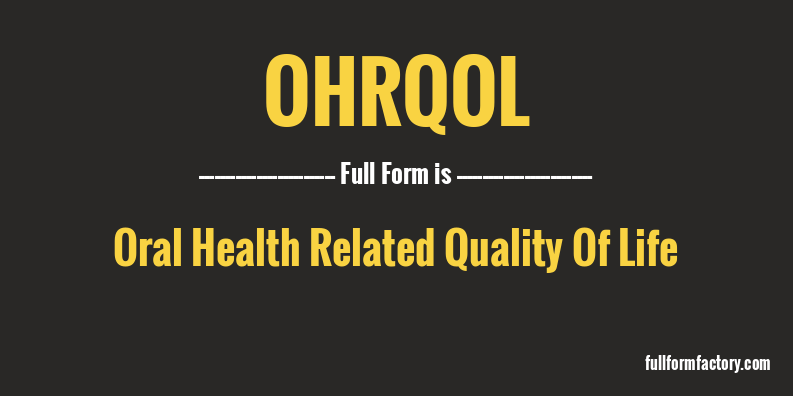 ohrqol-full-form