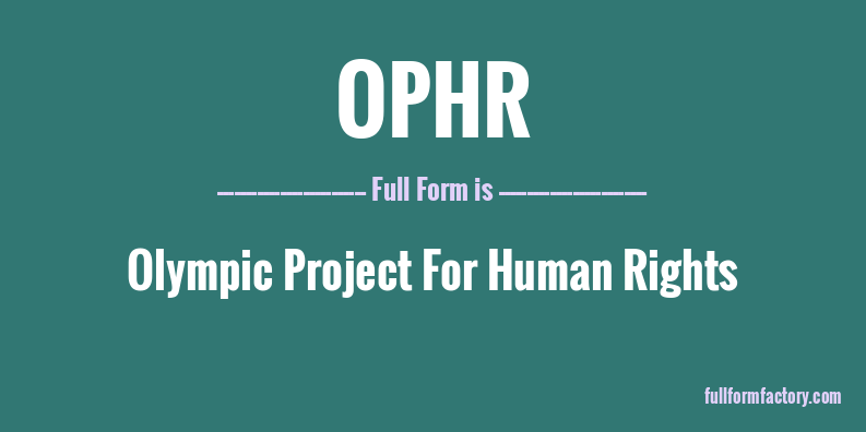 ophr-full-form