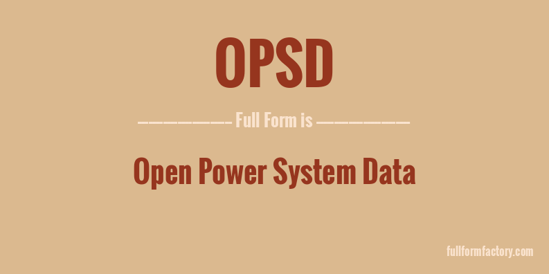 opsd-full-form