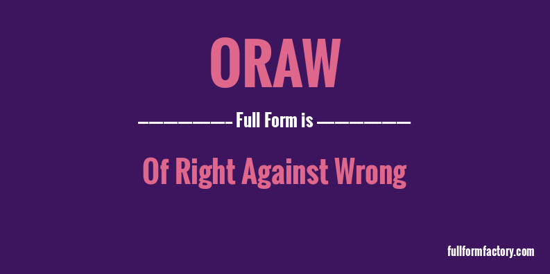 oraw-full-form