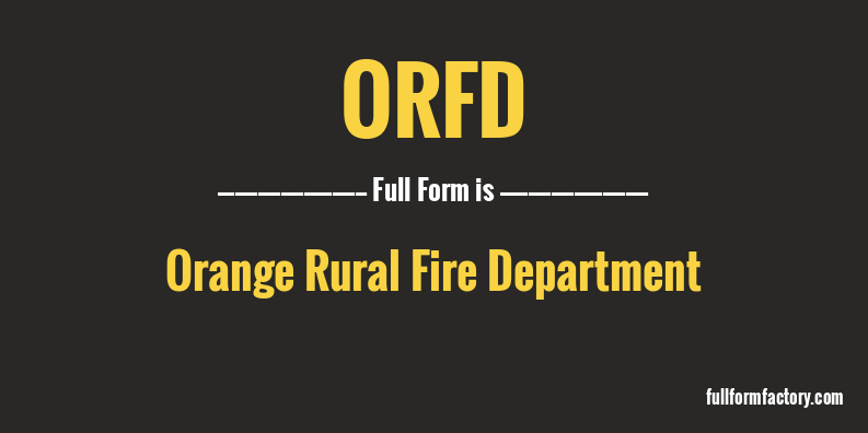 orfd-full-form