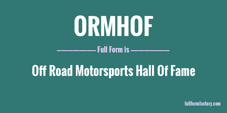 ormhof-full-form
