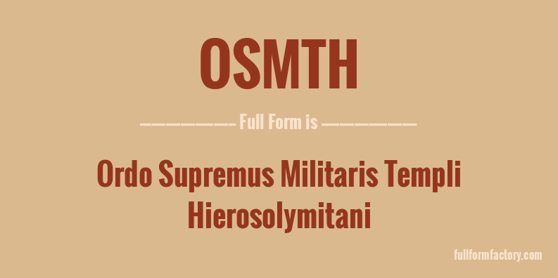 osmth-full-form