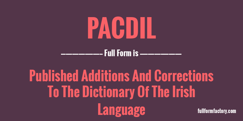 pacdil-full-form