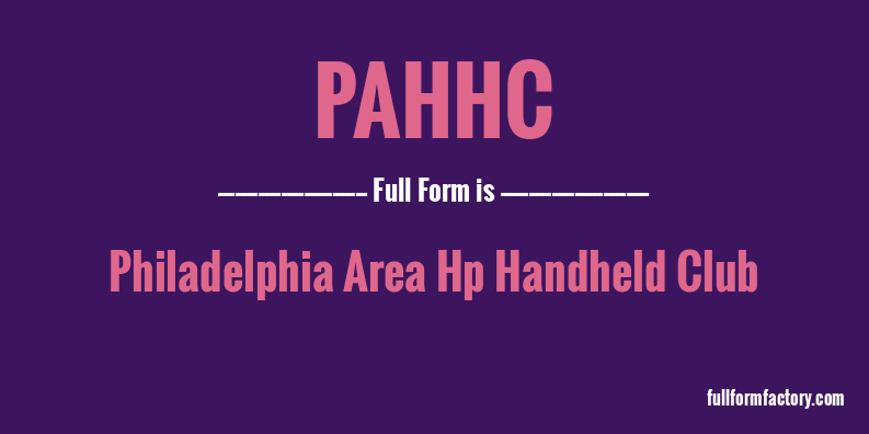 pahhc-full-form