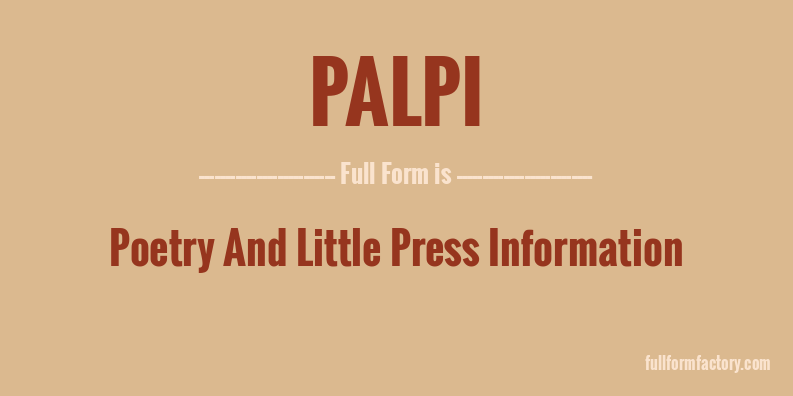 palpi-full-form