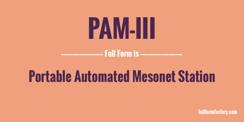 pam-iii-full-form
