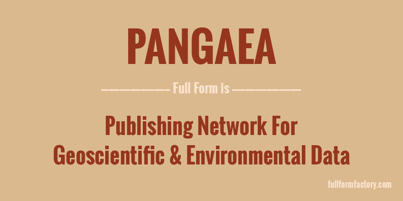pangaea-full-form