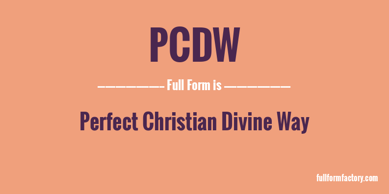 pcdw-full-form