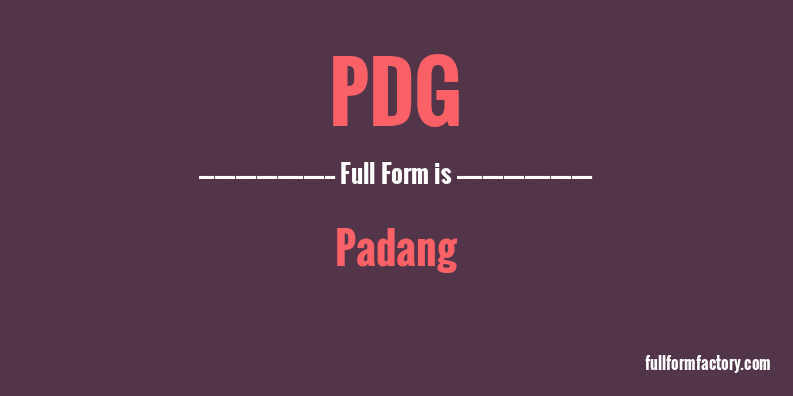 pdg-full-form