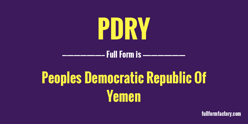 pdry-full-form