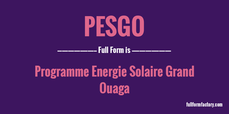 pesgo-full-form