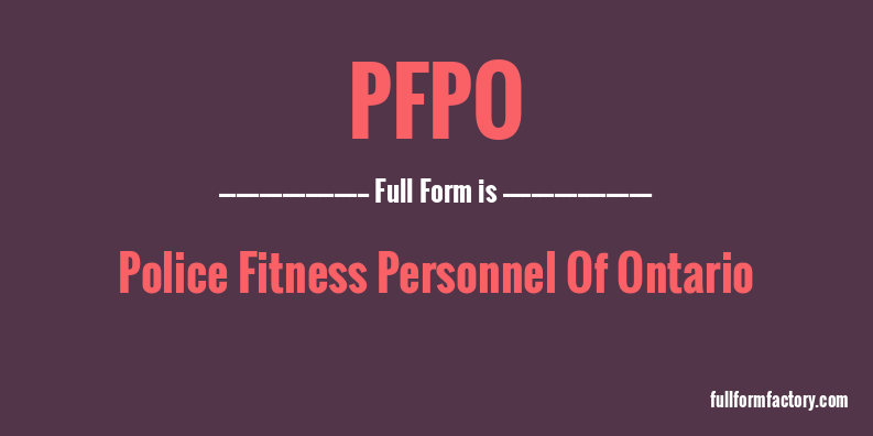 pfpo-full-form