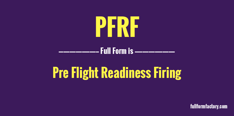 pfrf-full-form