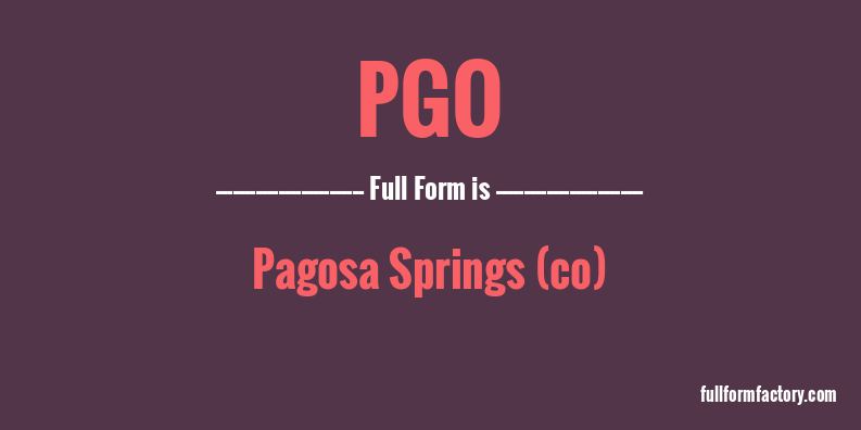 pgo-full-form
