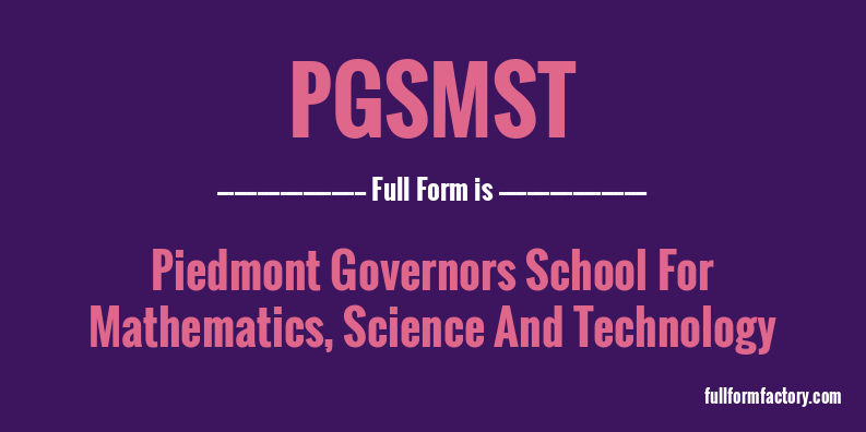 pgsmst-full-form