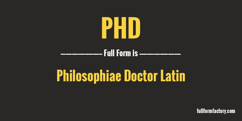 meaning of phd abbreviation