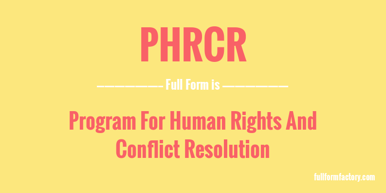 phrcr-full-form