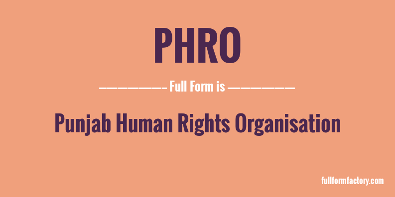 phro-full-form