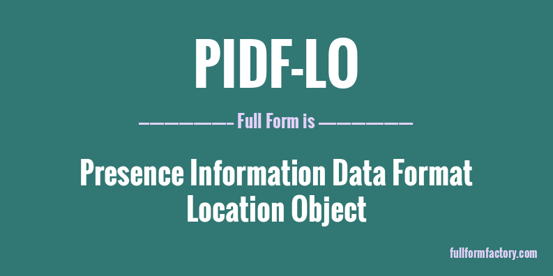 PIDF LO Abbreviation Meaning FullForm Factory heckler-meaning