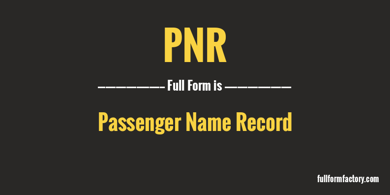 pnr-full-form