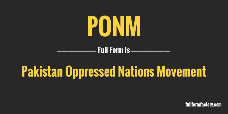 ponm-full-form