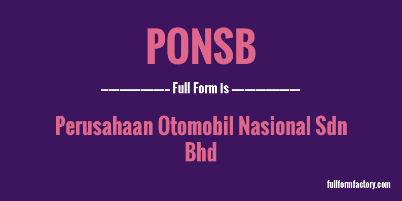 ponsb-full-form