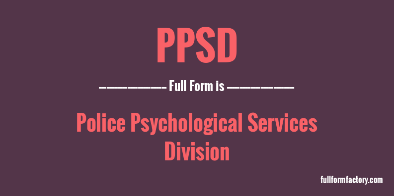 ppsd-full-form