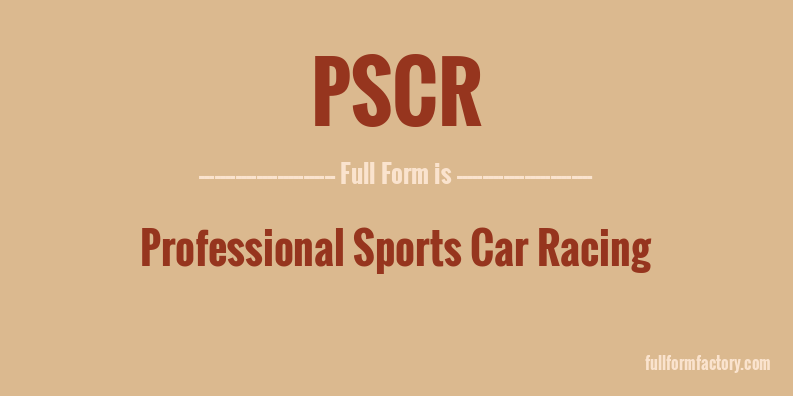pscr-full-form