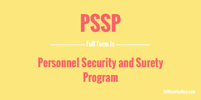 pssp-full-form