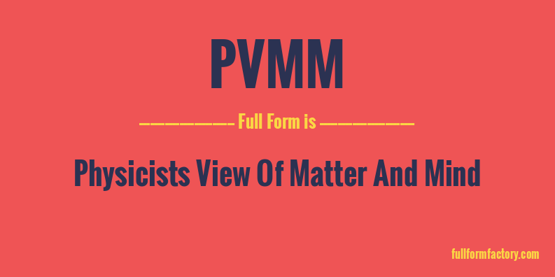 pvmm-full-form