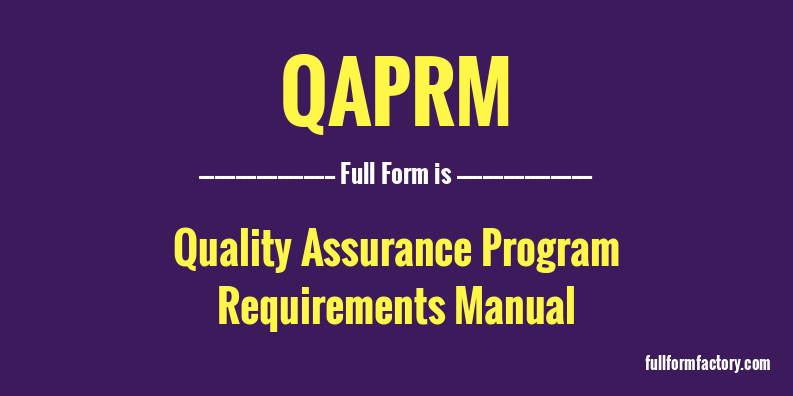 qaprm-full-form