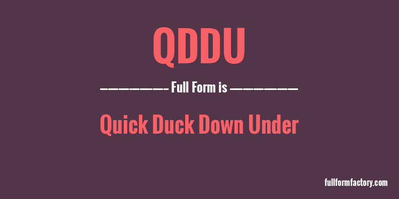 qddu-full-form