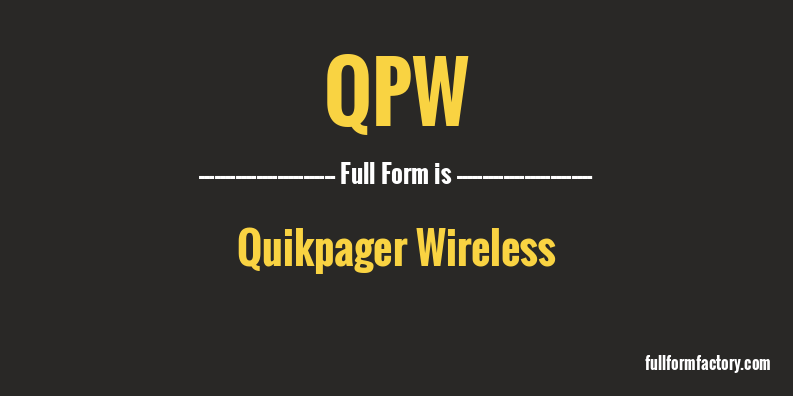 qpw-full-form