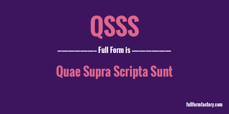 qsss-full-form