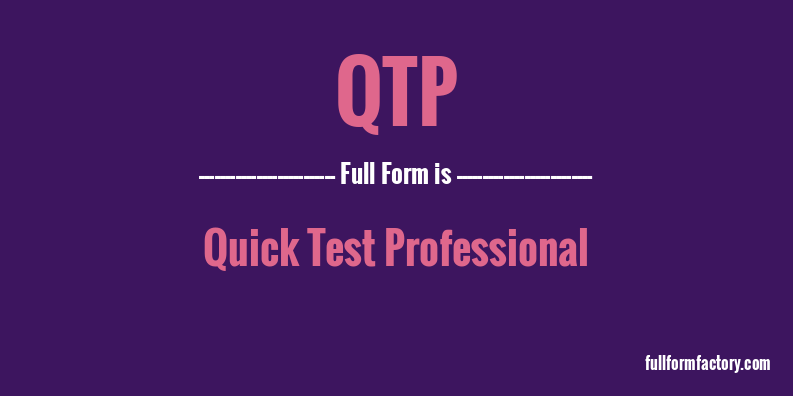 qtp-full-form