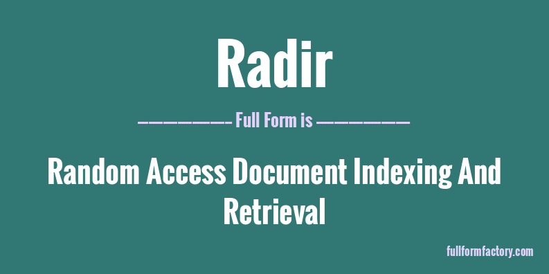 radir-full-form