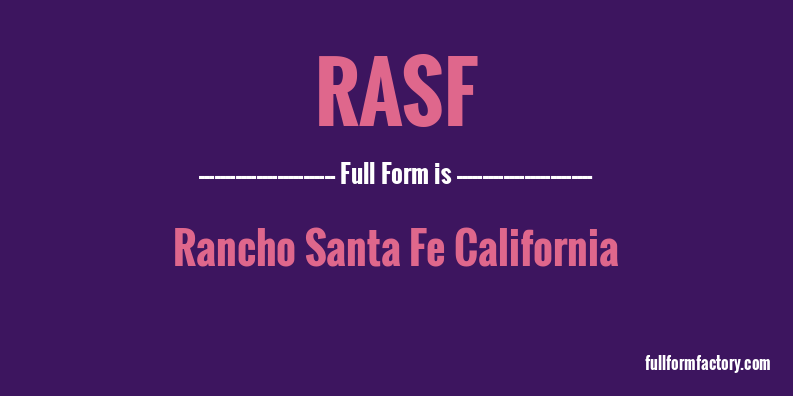 rasf-full-form