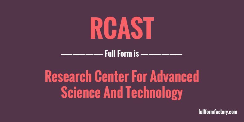 rcast-full-form