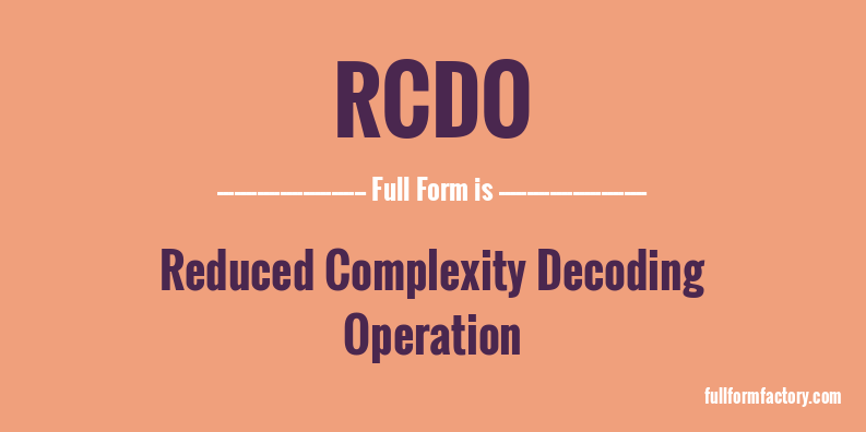 rcdo-full-form