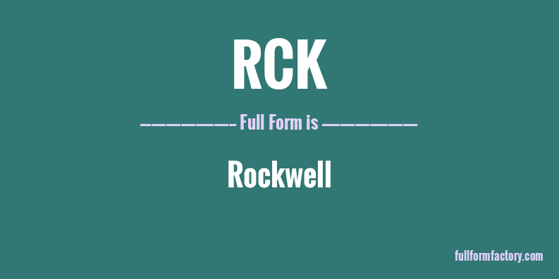 rck-full-form