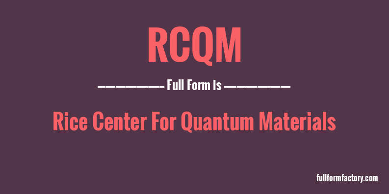rcqm-full-form