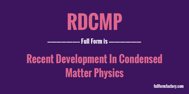 rdcmp-full-form