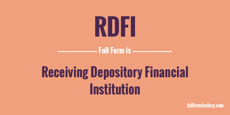 rdfi-full-form