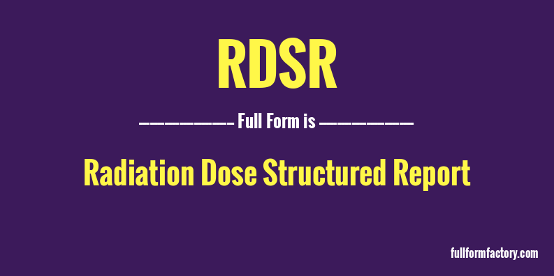 rdsr-full-form