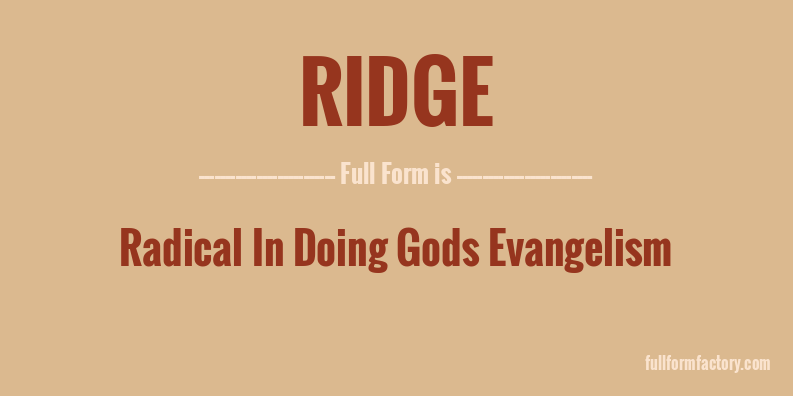 ridge-full-form